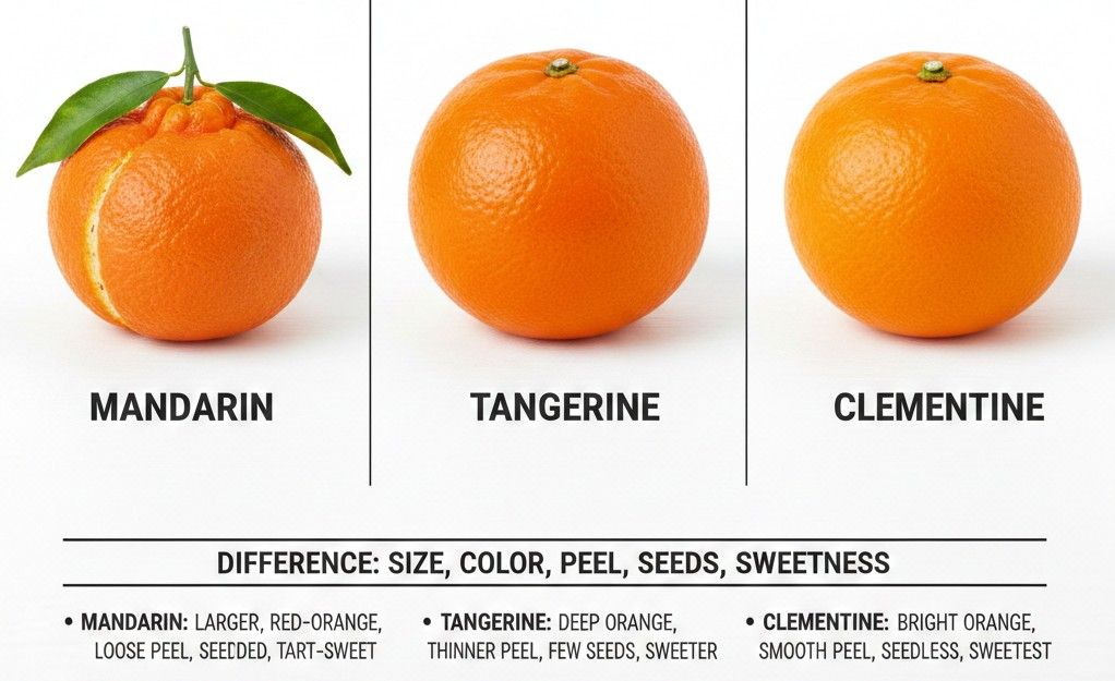 Mandarin vs Tangerine vs Clementine