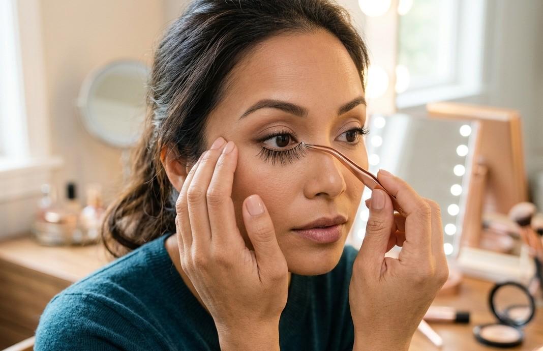 Apply False Eyelashes