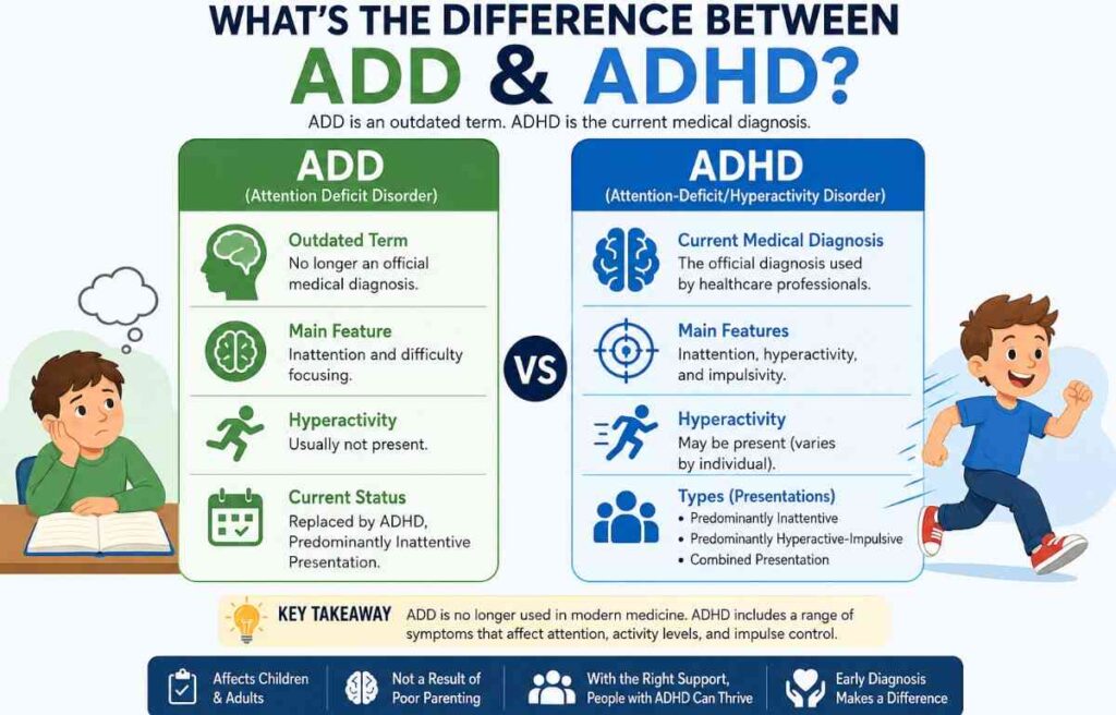 What's the Difference Between ADD and ADHD?