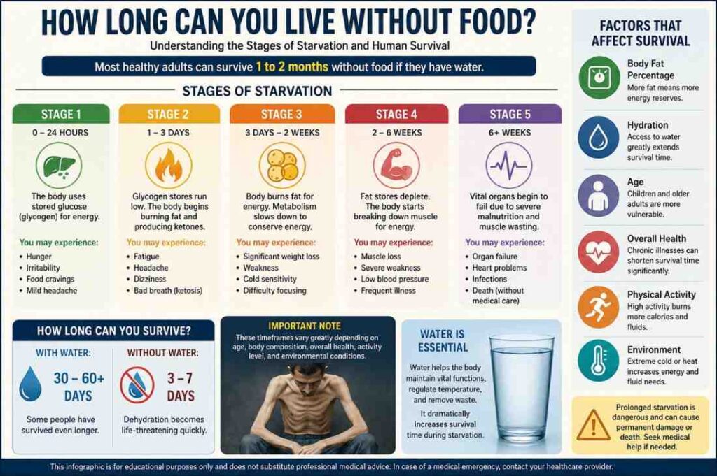 How Long Can You Live Without Food? Survival Limits & Risks