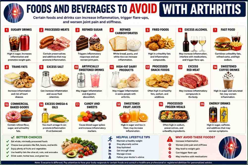 Foods and Beverages to Avoid with Arthritis